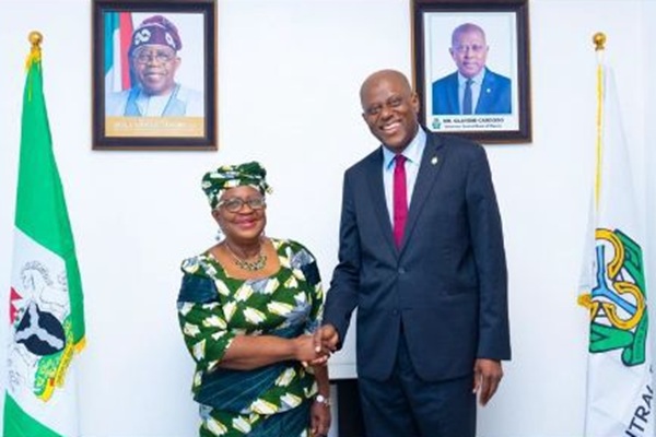 Okonjo-Iweala meets CBN Gov Cardoso over trade matters in Abuja CBN Gov and Iweala