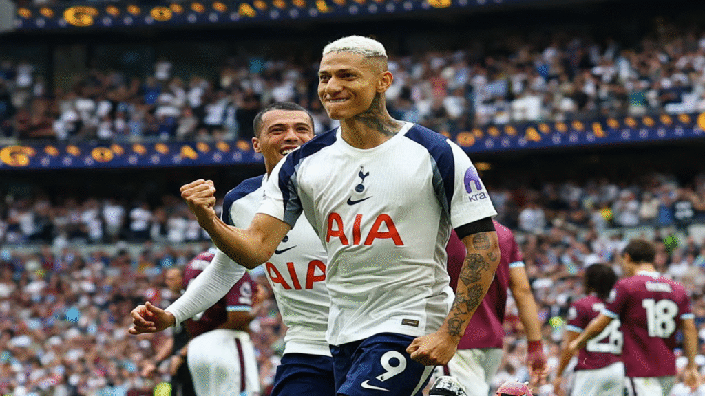 EPL: Richarlison’s brace fires Spurs past Burnley in opening-day win Richarlison 1